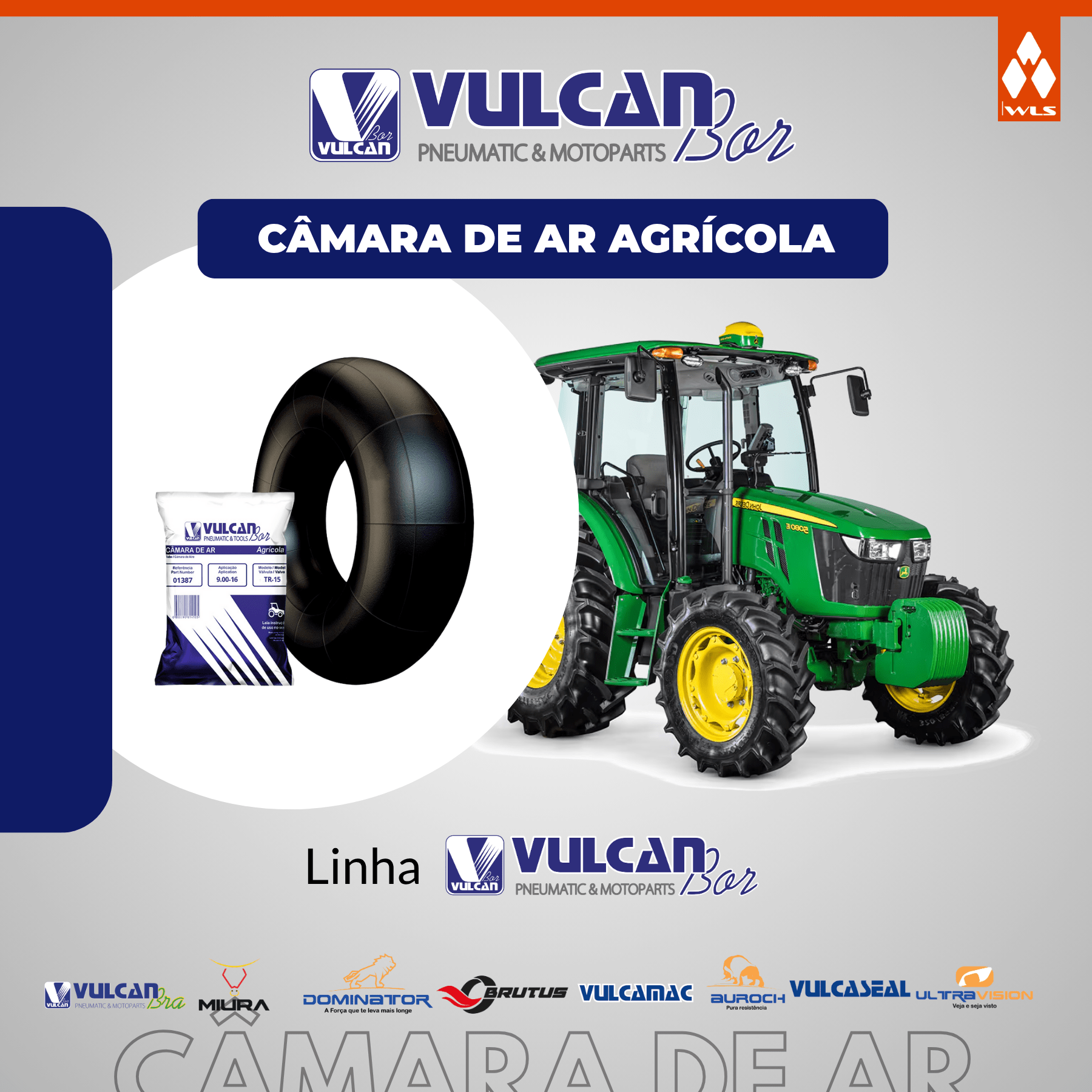 Câmara ar trator agrícola aro 18 - 7.50-18 *tr15